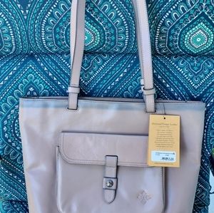 Patricia Nash MADISON Tote Shoulder Bag Distressed STONE GREY BEIGE Satchel